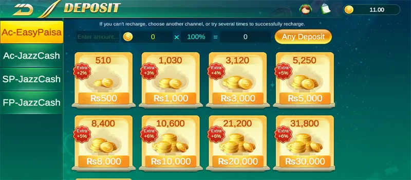 Deposit in 3Patti Gold